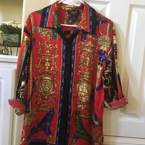 Corey B New York Silk Baroque print shirt